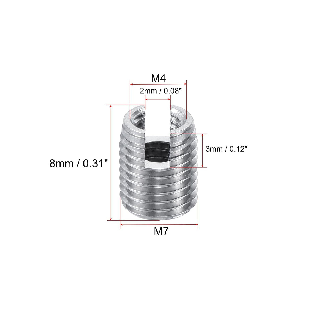 เซลฟ์ทาปิ่งทราธิ้วอินเซอร์ต แม่กลอง M4 แม่กลอง M7x8mm แร่เหล็กคาร์บอนสเตลล์ ตัวกั้นการซ่อม 10 ช