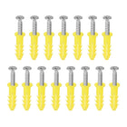 6x26mm Plastic Expansion Tube for Drywall with Screws, Yellow 15pcs