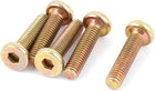 M6x25mm Threaded Hexagon Socket Head Cap Screws Bolts Bronze Tone 5pcs