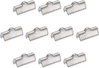 60Pcs Ribbon End Crimp Clamps, 15mm Smooth Stainless Steel Pinch Cord End Clasps for DIY Bracelet Making, Silver Tone
