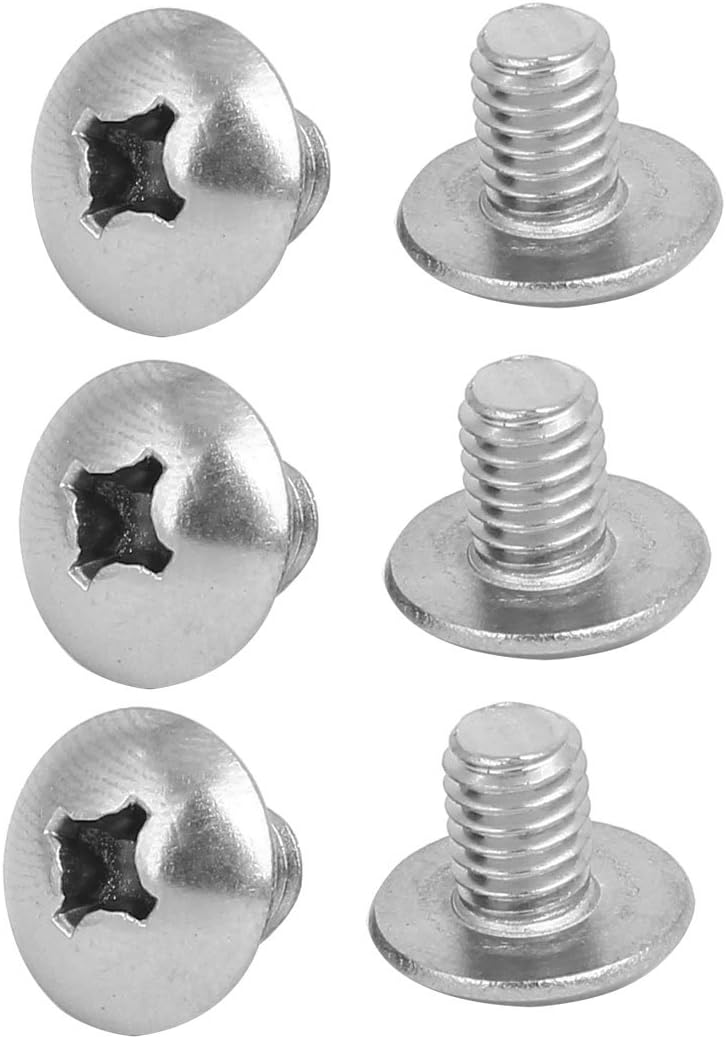 M6 x 8mm 316 Stainless Steel Truss Phillips Head Machine Screws 6pcs