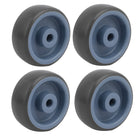 2-inch Diameter TPR Wheel 6.35mm Bore Trolley Caster Pulley Roller 4pcs