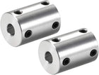 6mm to 8mm Bore Rigid Coupling Set Screw L25XD18 Aluminum Alloy,Shaft Coupler Connector,Motor Accessories,2pcs
