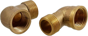 2 Pcs 1/2" Thread Male to Female Pipe Coupling Right Angle Connectors
