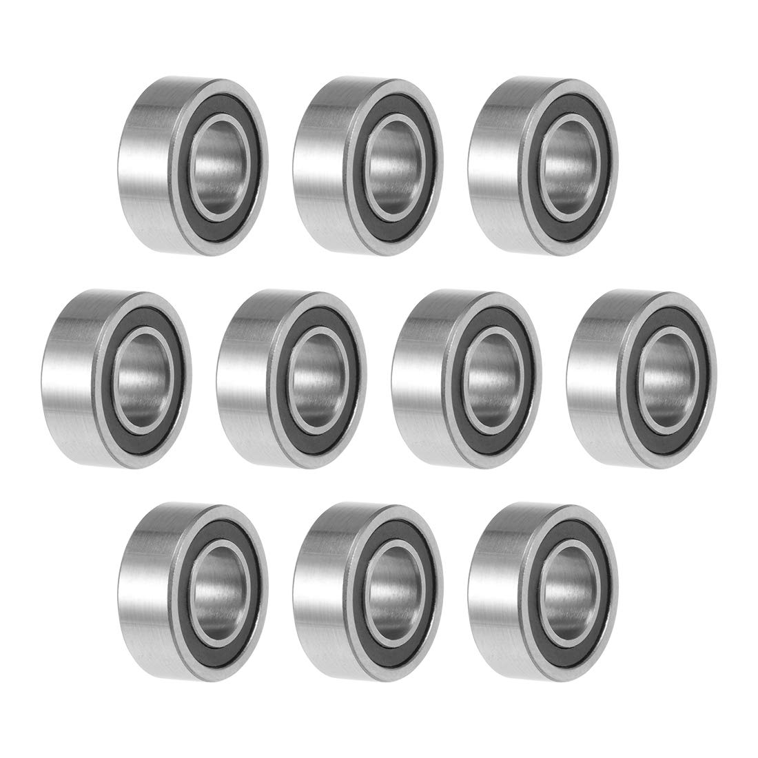 R188-2RS Deep Groove Ball Bearings 1/4" x 1/2" x 3/16" Double Sealed Chrome Steel P0(ABEC1) 10pcs