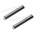 2 Pcs Barrier Terminal Strip Block 660V 15A Dual Rows 25 Positions Nickel Plated Copper Rail Base Screw Connector(The Shell is Made of Flame Retardant and Heat Resistant Material)