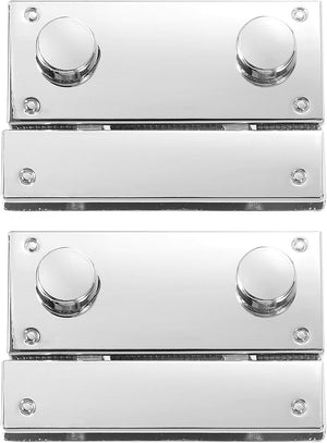 2Set Turn Lock Clasp, Rectangle Press Lock Clasp Closure Twist Turn Locks Hardware Buckle Fasteners for Purse Leather Bag Handbag Making Accessories (53x35mm, Silver)