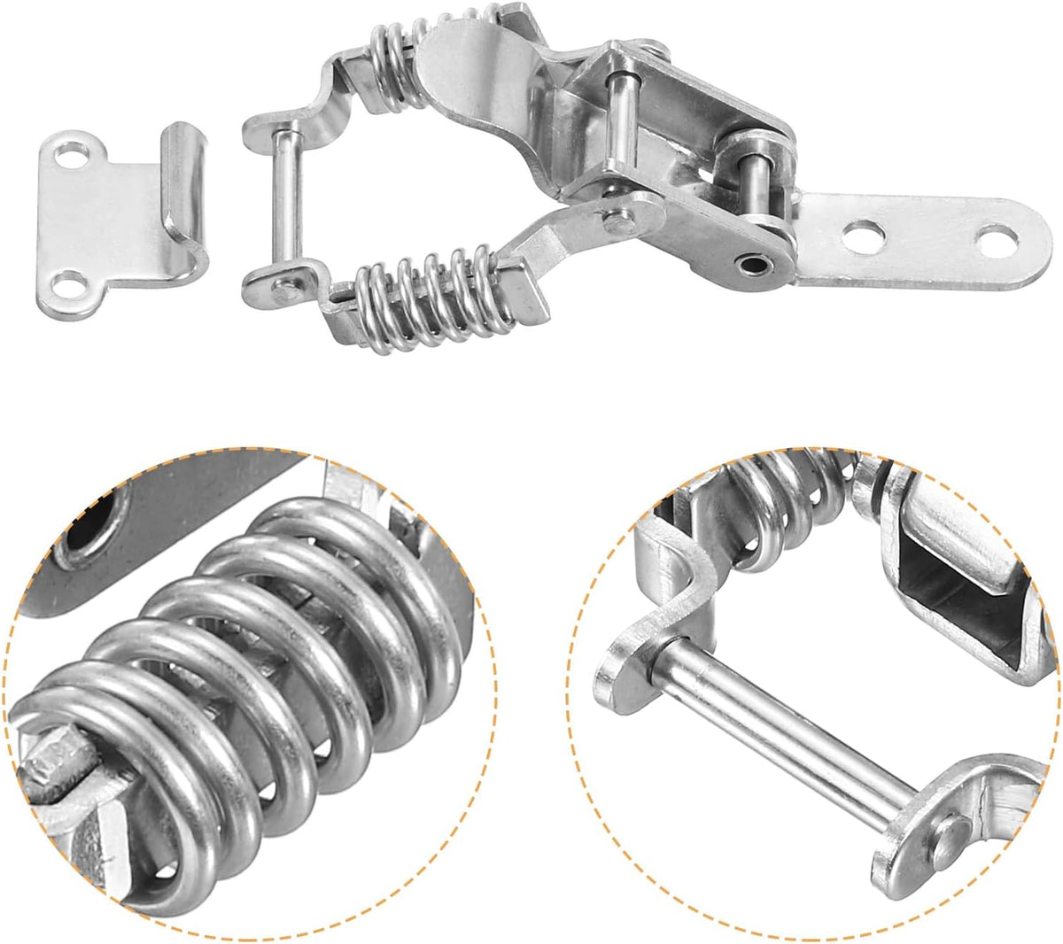 Forårsbeslag Toolbox Toggle Låse, Stål Double Springs Låse til Kuffert, 4stk