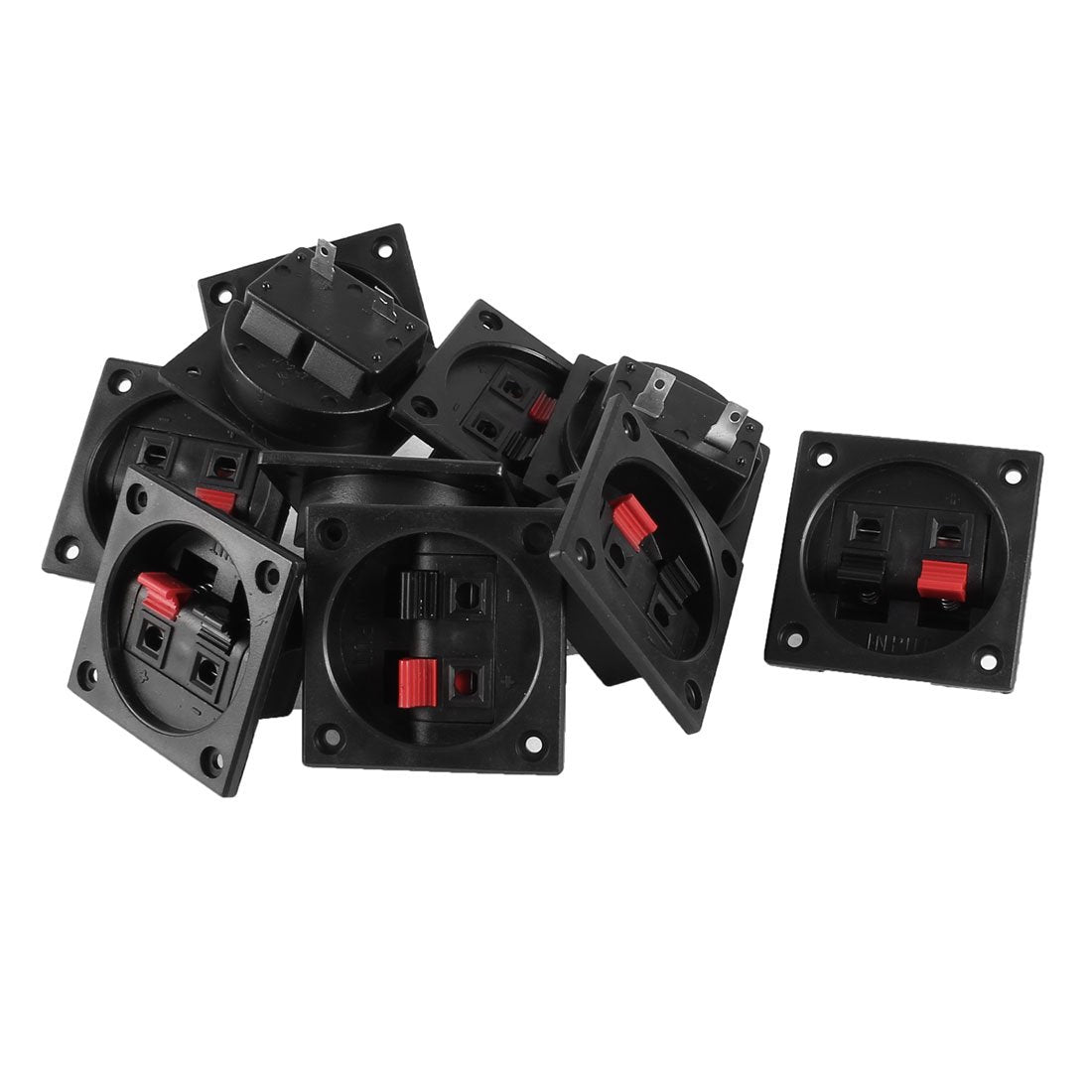 A14040700ux0993 10 Piece Red Black Push in Type 2 Position Square Speaker Terminal Board