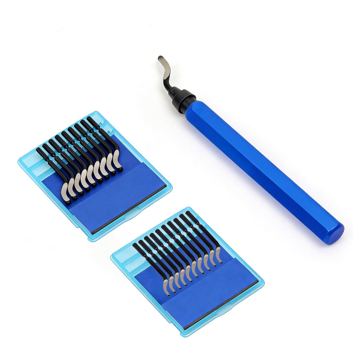 360° Deburring Tool 20st M2 HSS 2-Typ Blädder CNC Handtag för 3D-skrivare