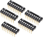 5 Pcs Black DIP Switch 1-8 Positions 2.54mm Pitch for Circuit Breadboards PCB
