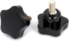 40mm Star Head M8x15mm Male Thread Screw on Clamping Knob Black 2pcs