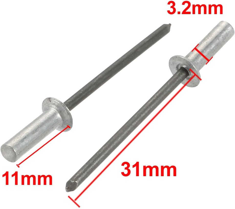 3.2mmx11mm Aluminiowe Zasadowe Główki Zamknięte Koniec Ślepe Śruby Montażowe 200szt