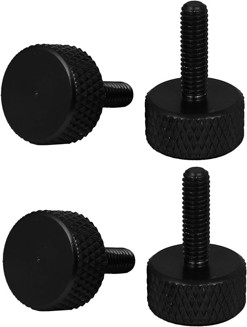 Computer Graphics Card M3.5x18mm Flat Head Knurled Thumb Screws Black 4pcs