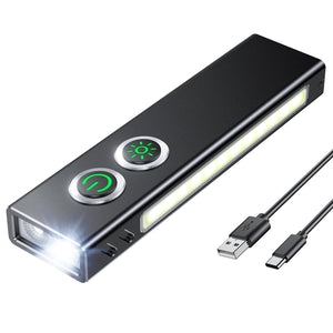 LinkMejor 1300LM EDC Luminotécnica de Bolso, 5-em-1 (Ponto/UV/Luz Verde/Iluminação/LED Vermelho) Luminotécnica Recarregável Magnética/Clip Plana para Aventura/ Emergência
