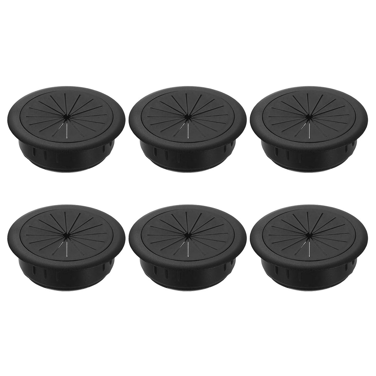 6 Pcs Desk Grommet, 2.36 Inch/60mm Desk Cable Hole Cover, Wire Hole Insert for Home Office Table Cabinet Cord Organizer, Gray