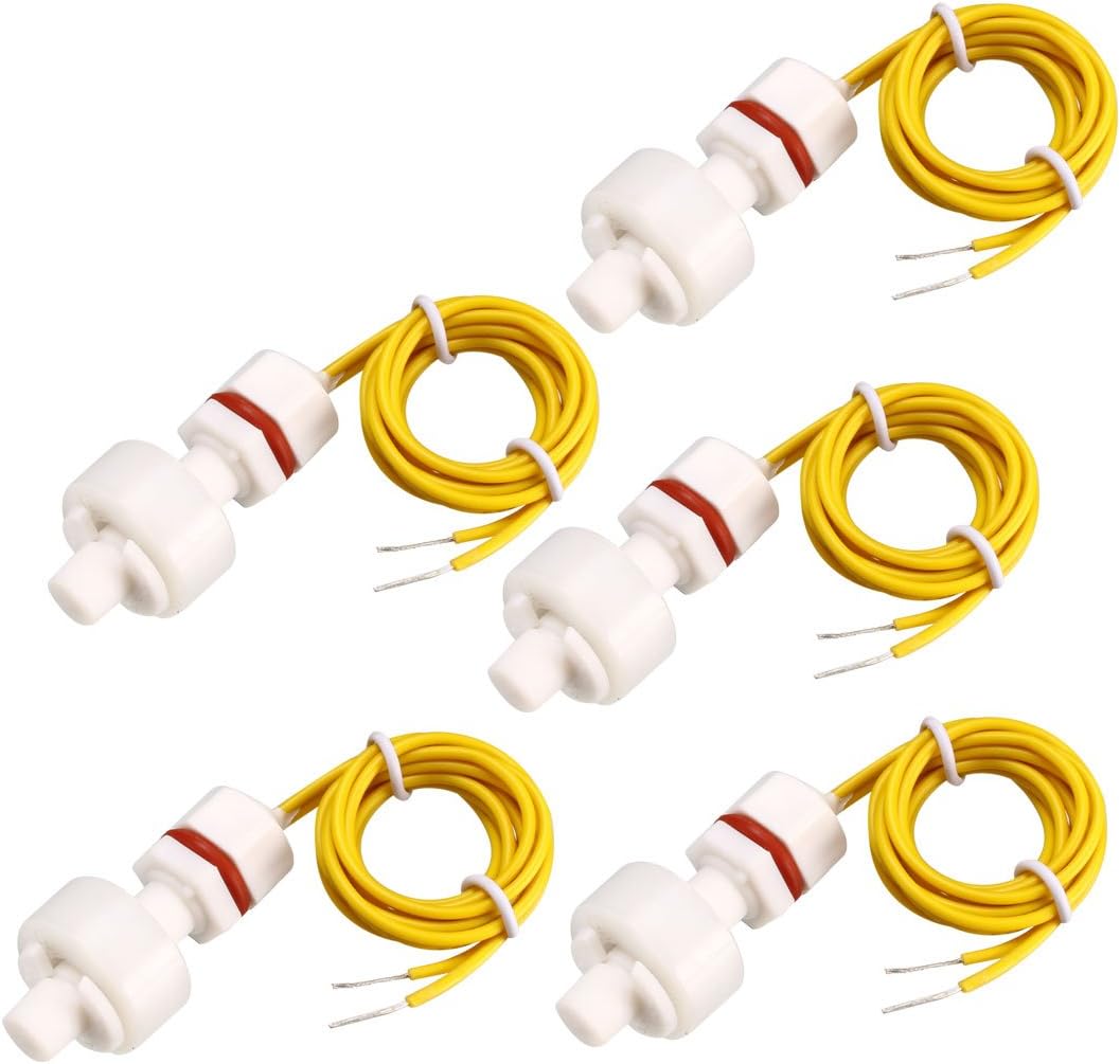 PP Schwimmender Schalter für Wasserpumpentank Flüssigkeitspegelsensor M8 37mm Länge 5Stück