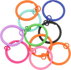 10Pcs Split Keychain Rings, Round Flat Key Holder with Open Jump Ring Key Chain Ring for Craft Keys Organization Decoration, Multi Color