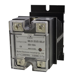 DC 3-32V to AC 24-480V 90A Single Phase SSR Series Solid State Relay