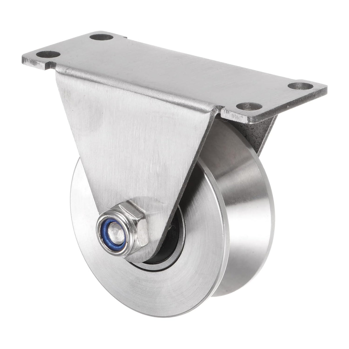 1pcs V Groove Track Wheel, 2.68" 201 Stainless Steel Sliding Gate Double Bearing Rollers with Bracket for Inverted Track, Industrial Machines