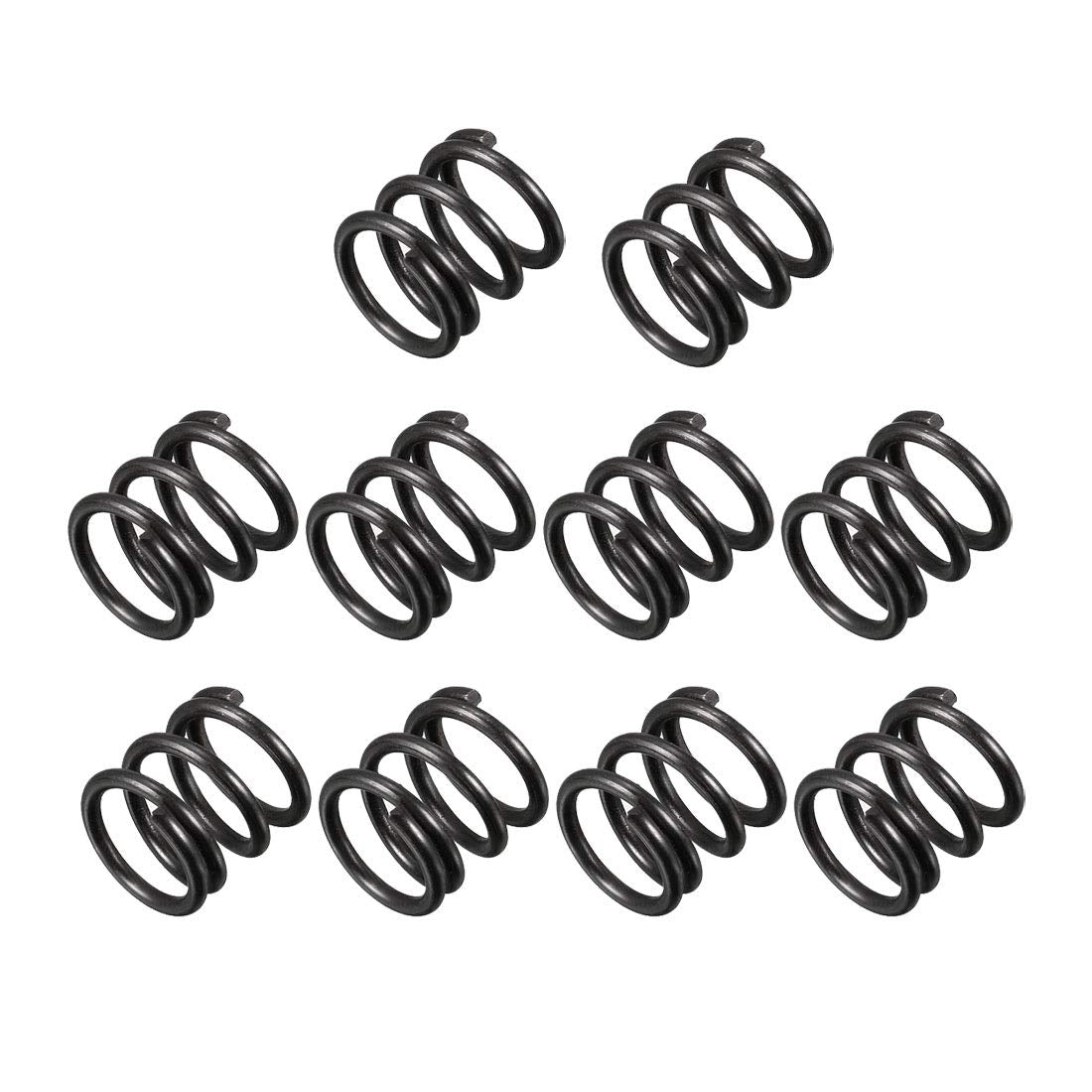 Compression Spring - 1.2mm Wire Dia, 10mm OD, 10mm Free Length Spring Steel Extension Spring,Black,10Pcs