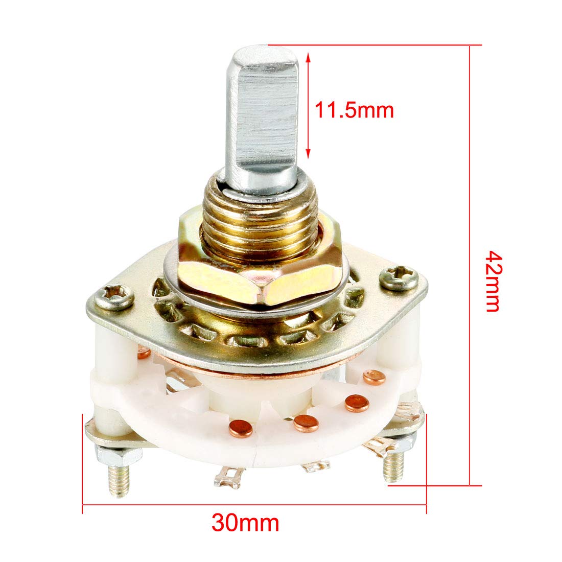 Selector de bandas de 8 pines, 2 polos, 3 posiciones, seleccionable en una sola placa. Interruptor rotativo.