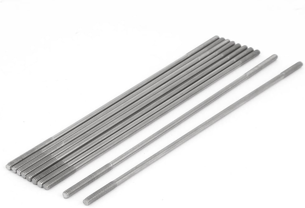 M4x180mm 304 Stainless Steel Double End Threaded Stud Screw Bolt 10pcs