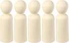 5 Pack Wood Peg, 5 Inch Boy-Shape Wooden Peg People, Unfinished Wooden Peg People Bodies Figures for DIY Art Craft Painting