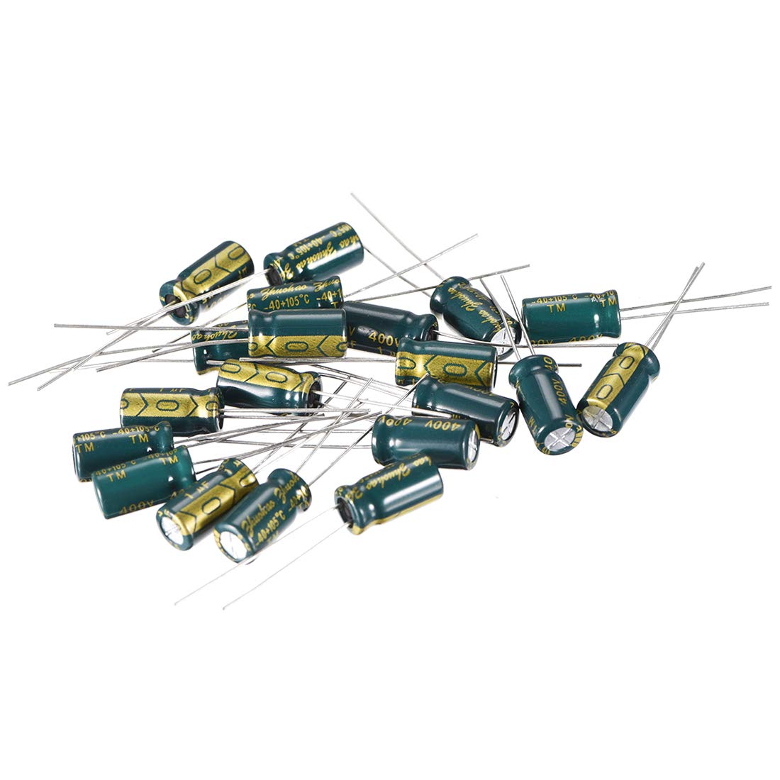 Aluminum Radial Electrolytic Capacitor Low ESR Green with 1uF 400V 105 Celsius Life 3000H 6.3 x 12 mm High Ripple Current,Low Impedance 20pcs
