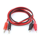 Pair Red Black Alligator Test Lead Clip to Banana Connector Probe Cable 1M 3Ft