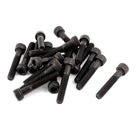 M6x35mm 12.9 Alloy Steel Screw Cap Point Hex Socket Screws Bolts Black 20Pcs