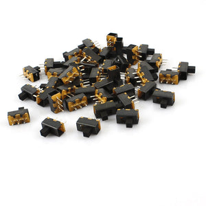 a13070200ux0855 3-terminal ON/ON 2 Positions SPDT Panel PCB Horizontal Mini Slide Switch, 45 Piece