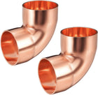 38mm ID 90 Degree 1.2mm Thick Copper Elbow Short-Turn Copper Pipe Fitting Connector for Plumbing 2pcs