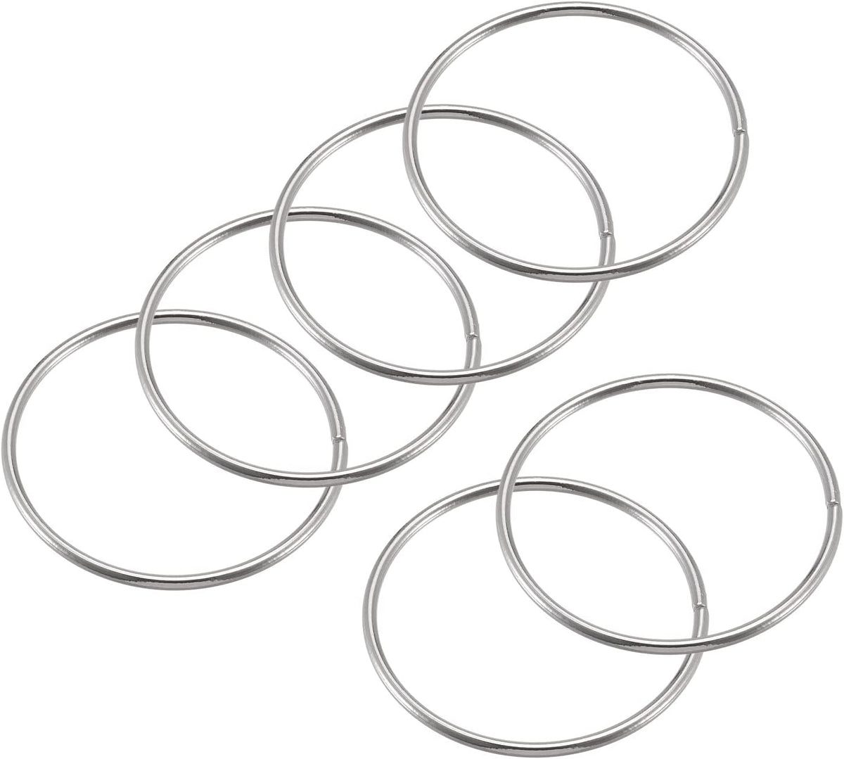 60mm(2.36") OD Metal O Ring Non-Welded Craft Hoops for DIY Silver Tone 12pcs