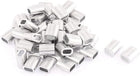 2.5mm Steel Wire Rope Aluminum Ferrules Sleeves Fittings Loop 50 Pcs