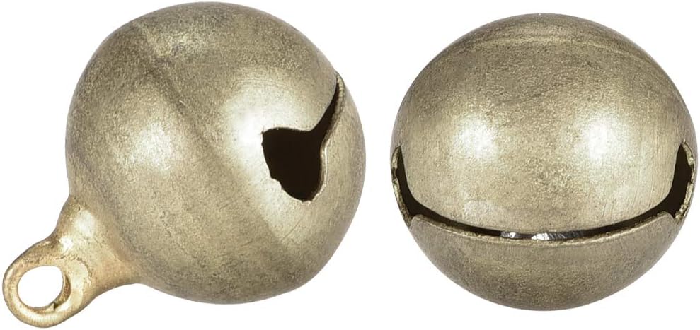 LinkMejor DIY Small Bells, 0.63 Inch 40pcs, Craft Copper Bells Bulk DIY Bells for Christmas Festival Decoration Party Home, Bronze