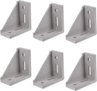 Corner Bracket Gusset, 80mm x 80mm for 4040 Series Aluminum Extrusion Profile, 6 Pcs (Silver)