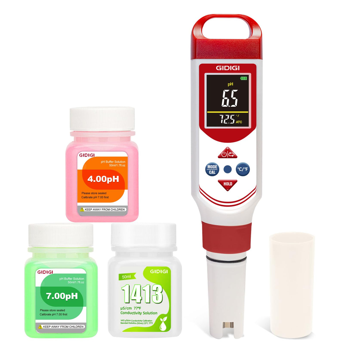LinkMejor Meter pH EC pentru Hidroponie, Tester Digital pH TDS EC ppm