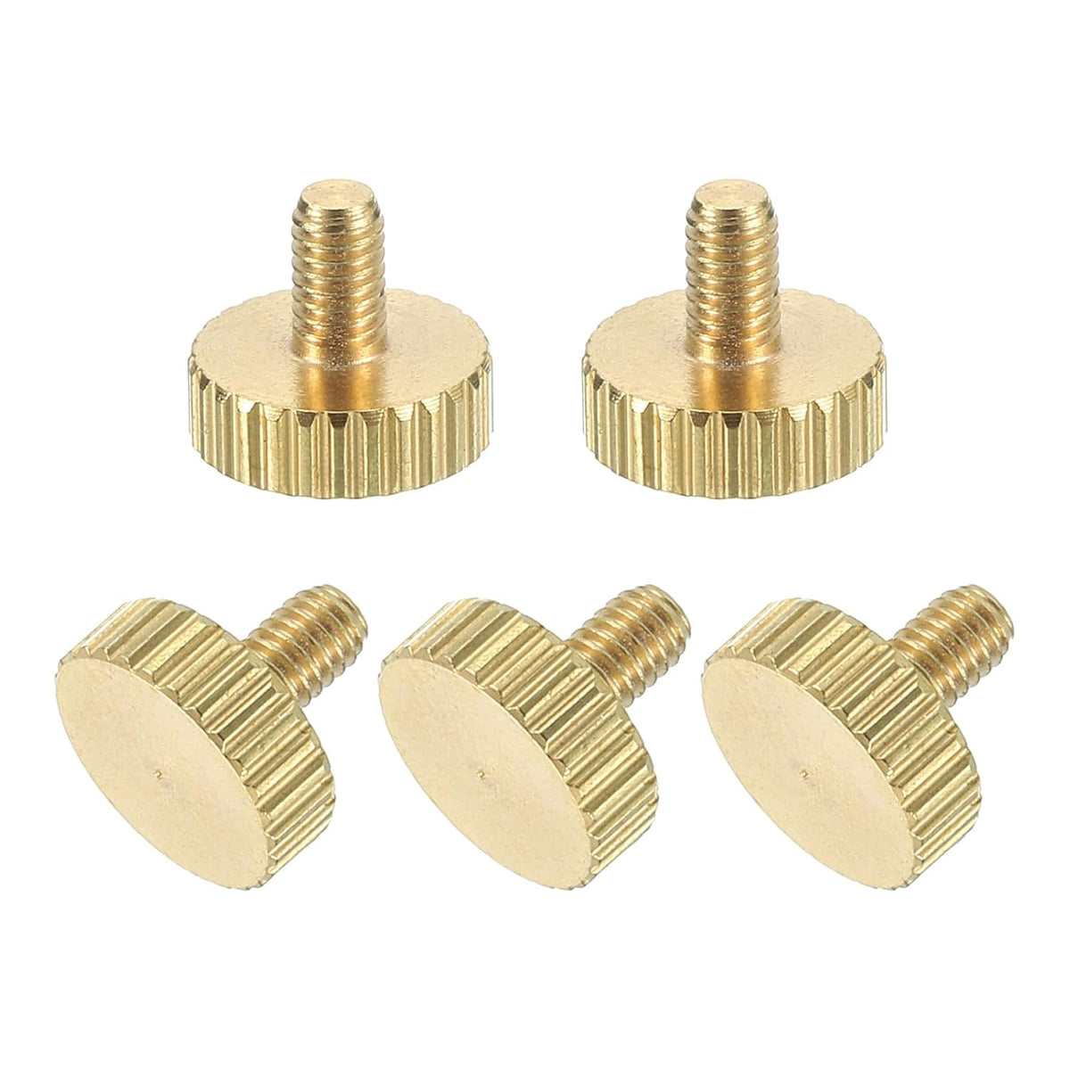 5Pcs messing schroeven met knurled grendel, M4x6mm platte streep bout knop bevestigingen massief messing diamant knurled schroeven grendels voor elektronisch, mechanisch