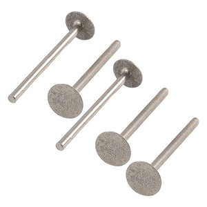 5 Pcs Round Flat Tip Diamond Mounted Point Buffing Bit 3mm x 12mm