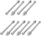 10Pcs M8x130mm 304 Stainless Steel Knurled Hex Socket Head Bolt Nut Set w Washer