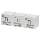 3 Pcs Titanium Cube, 0.39 Inch High Density Metal Element Cube Metal Density Cube for Chemical Elements Collection Science Education Experiment Application, Silver