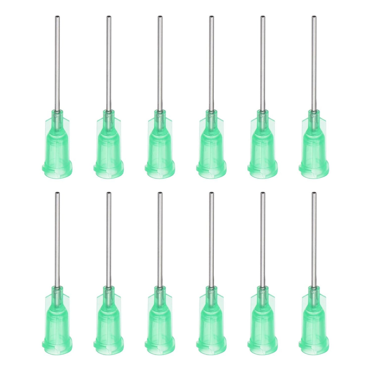 Industrial Blunt Tip Dispensing Needle with Luer Lock for Liquid Glue Gun, 18G 1", 20 Pcs (Green)