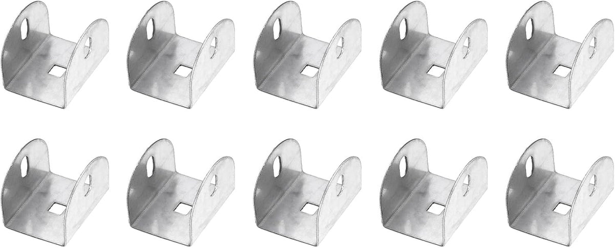 10 Pcs U Bracket for 1.63" Panels, 59 x 44.5 x 41mm Metal U Shaped Fasteners Brackets for Guardrail or Partitions Connection, Silver