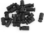 LinkMejor Rope Cord Locks Ends Drawstring Toggles 5.5mm Dia Hole 20 Pcs Black