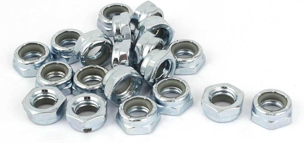3/8"-16 Zinc Plated Self-Locking Nylon Insert Hex Lock Nut 20pcs