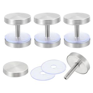4 Pz Viti Standoff a Segni, 1.2x1.2 in Acciaio Inox Standoff Chiodo Pubblicità Chiodo per Vetro Pubblicità a Laminato di Acrilico Pannello Pubblicitario Connessione e Fix, Argento Spazzolato