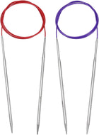 Size US 6/7 (4/4.5mm) Knitting Needles Circular Needle 39 Inch(100cm) Round Metal Stainless Steel Needle for Handmade Projects DIY Knitting Red/Purple