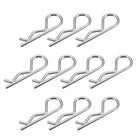 Clip Pins 3mm Wire Carbon Steel 60mm Length Trailer R Shaped Spring Cotter Tractor Mower Fastener Hardware Silver Tone 10pcs