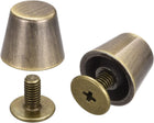 LinkMejor 10.5x9.5mm Screw Back Rivets Hollow Flat Head Leather Studs Bronze Tone 8 Sets